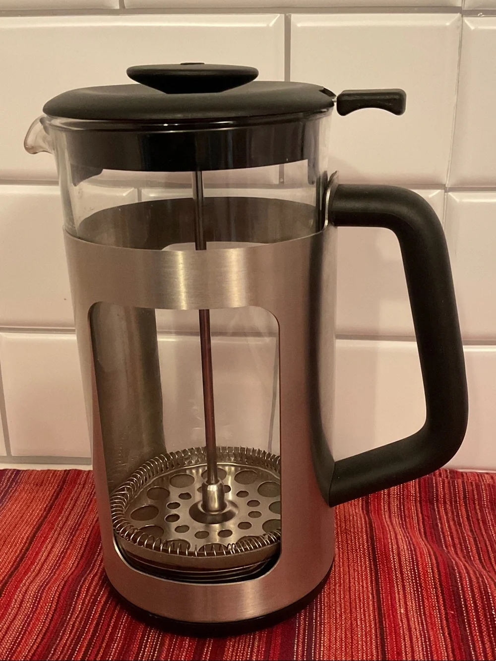 Oxo Stainless Steel and Black French Press 32 oz Coffee Maker